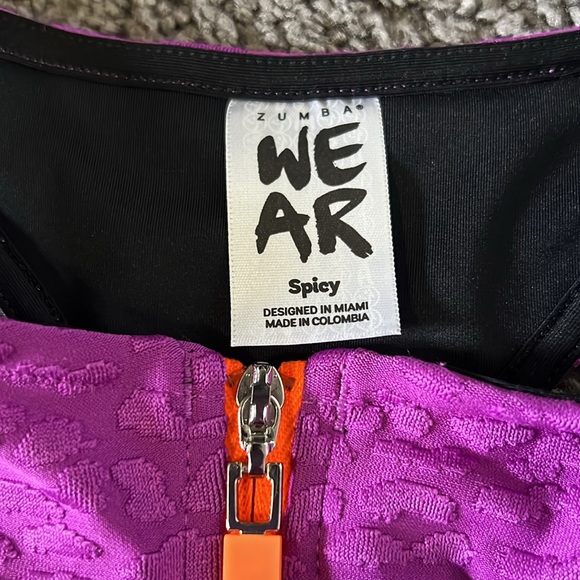 Zumba Purple Power Prep Crop Bra Tank - Picture 2 of 4